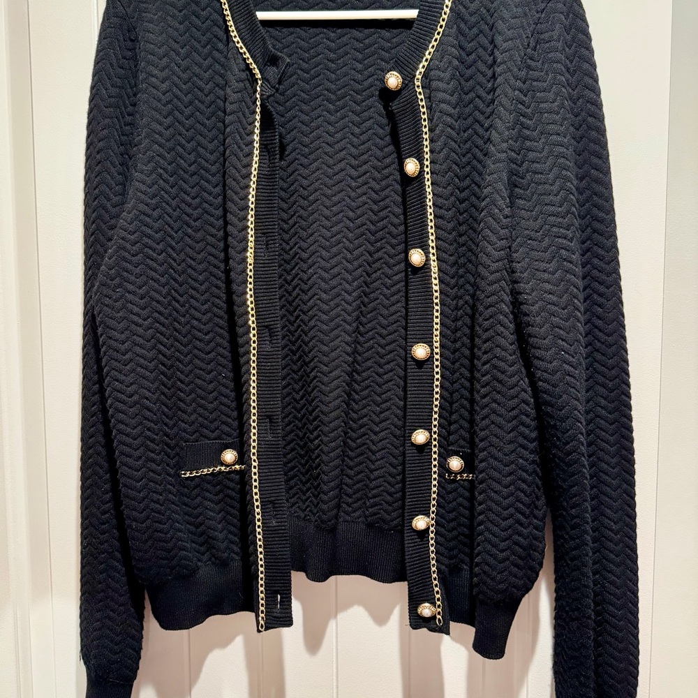 Adrianna Papell Black Cardigan